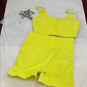 TC Athletics 2 Piece Bright Yellow Workout Set